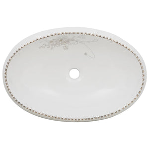 vidaXL Countertop Basin White Oval 59x40x15 cm Ceramic