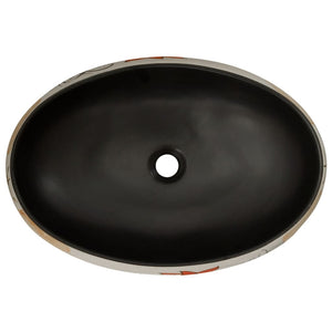 vidaXL Countertop Basin Multicolour Oval 59x40x15 cm Ceramic