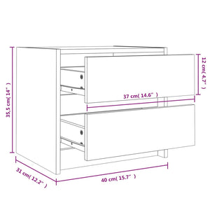 vidaXL Bedside Cabinets 2 pcs 40x31x35.5 cm Solid Wood Pine