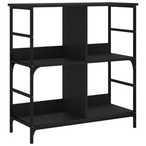 vidaXL Bookshelf Black 78.5x33x82 cm Engineered Wood