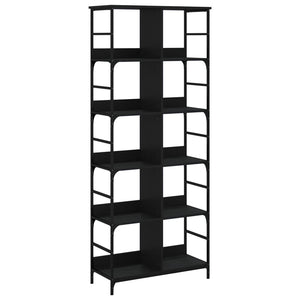 vidaXL Bookshelf Black 78.5x33x188.5 cm Engineered Wood