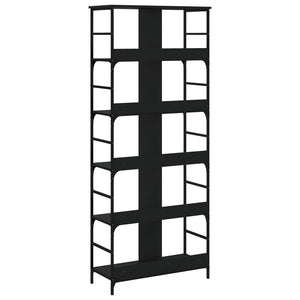 vidaXL Bookshelf Black 78.5x33x188.5 cm Engineered Wood