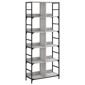 vidaXL Bookshelf Grey Sonoma 78.5x33x188.5 cm Engineered Wood