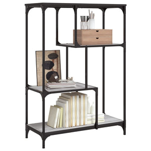 vidaXL Bookshelf Grey Sonoma 81x36x115 cm Engineered Wood and Steel