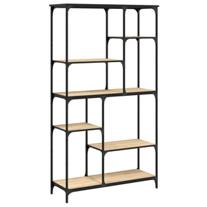 vidaXL Bookshelf Sonoma Oak 99x35.5x176 cm Engineered Wood and Steel