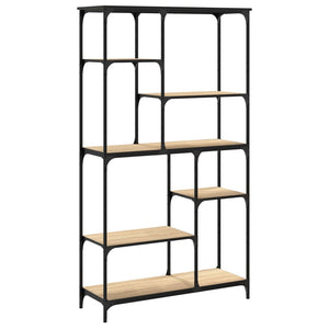 vidaXL Bookshelf Sonoma Oak 99x35.5x176 cm Engineered Wood and Steel