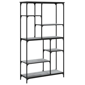 vidaXL Bookshelf Grey Sonoma 99x35.5x176 cm Engineered Wood and Steel