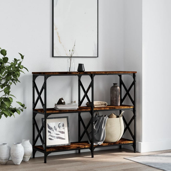 vidaXL Console Table Smoked Oak 100x28x80.5 cm Engineered Wood