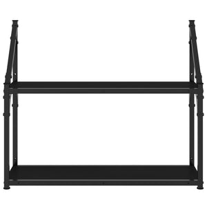 vidaXL 2-Tier Wall Shelf Black 60x21x51 cm Engineered Wood