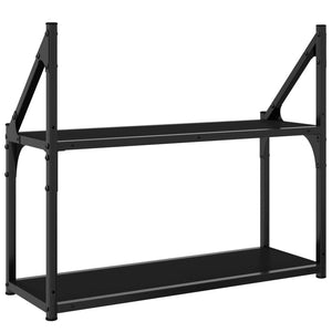 vidaXL 2-Tier Wall Shelf Black 60x21x51 cm Engineered Wood