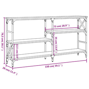 vidaXL Console Table Black 150x29x76.5 cm Engineered Wood