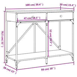 vidaXL Console Table Black 100x39x78.5 cm Engineered Wood