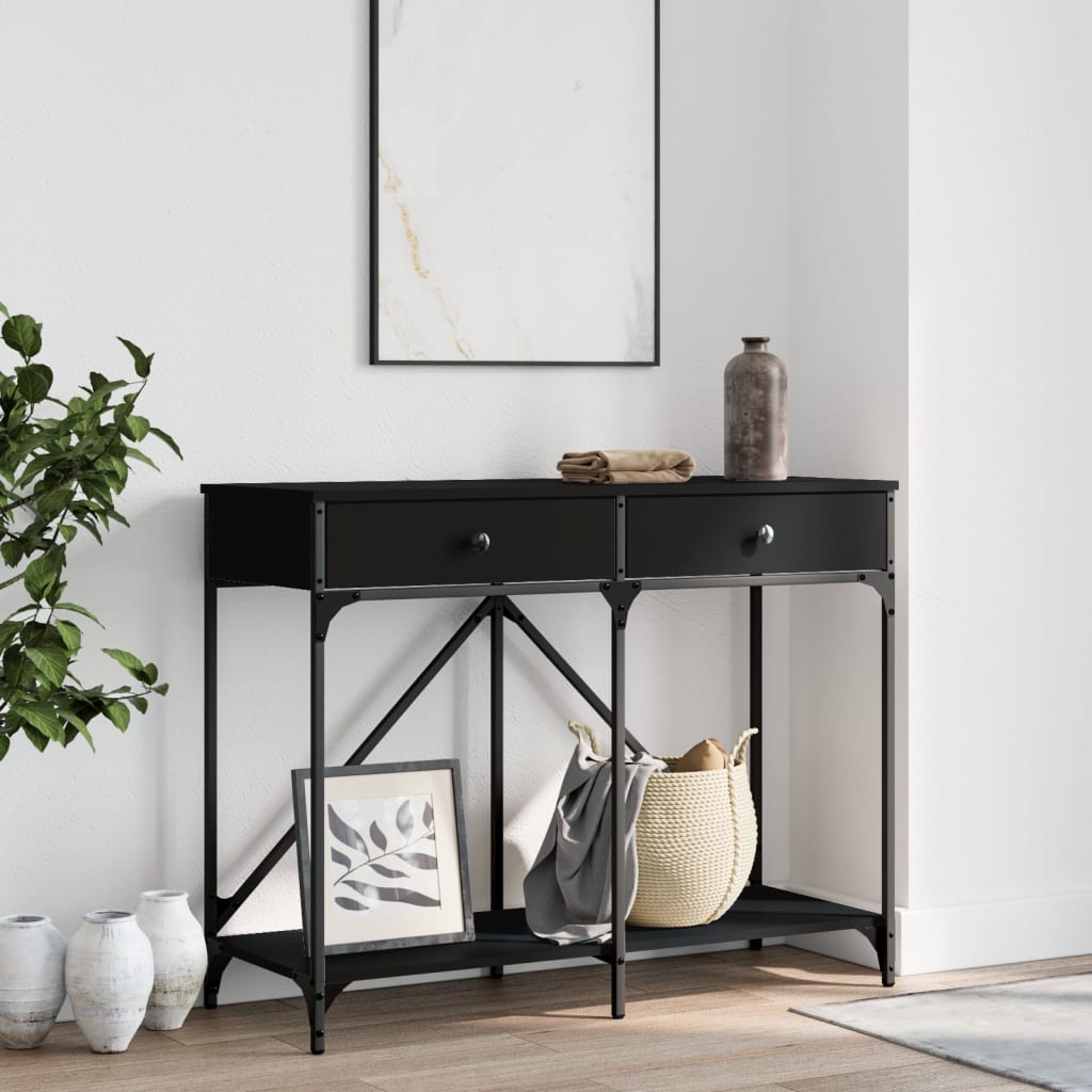 vidaXL Console Table Black 100x39x78.5 cm Engineered Wood