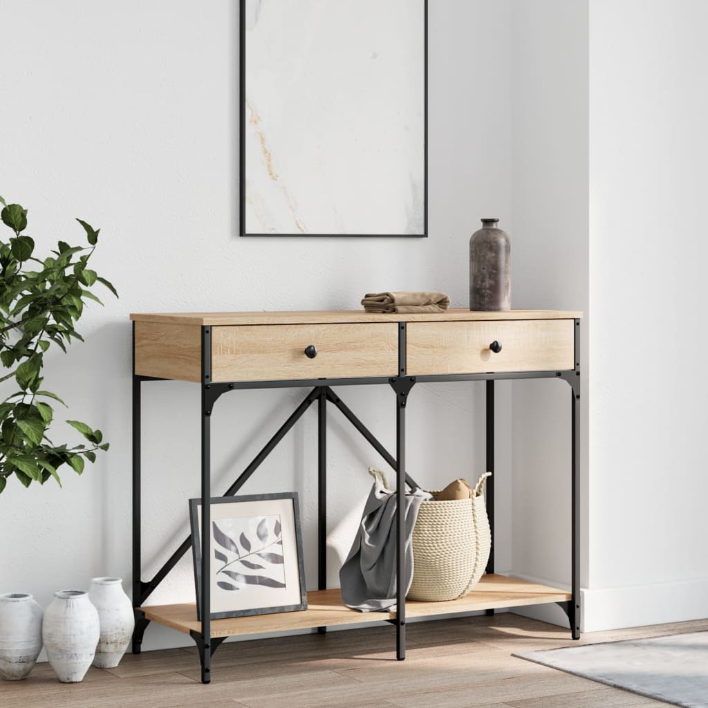 vidaXL Console Table Sonoma Oak 100x39x78.5 cm Engineered Wood