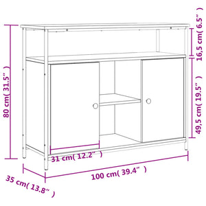 vidaXL Sideboard Black 100x35x80 cm Engineered Wood