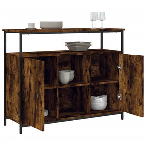 vidaXL Sideboard Smoked Oak 100x35x80 cm Engineered Wood