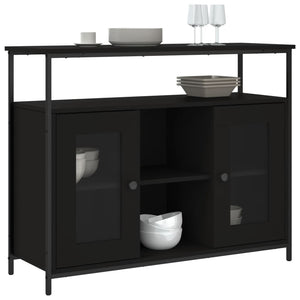 vidaXL Sideboard Black 100x35x80 cm Engineered Wood