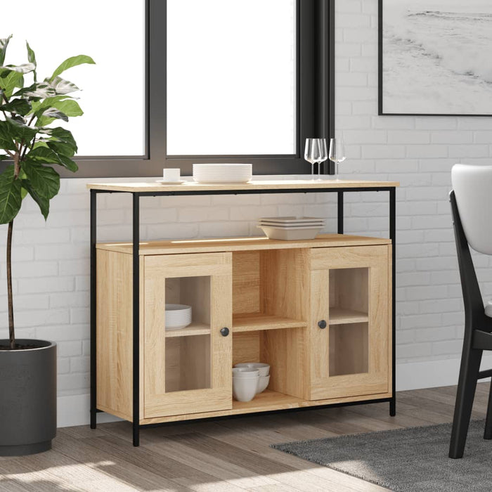 vidaXL Sideboard Sonoma Oak 100x35x80 cm Engineered Wood