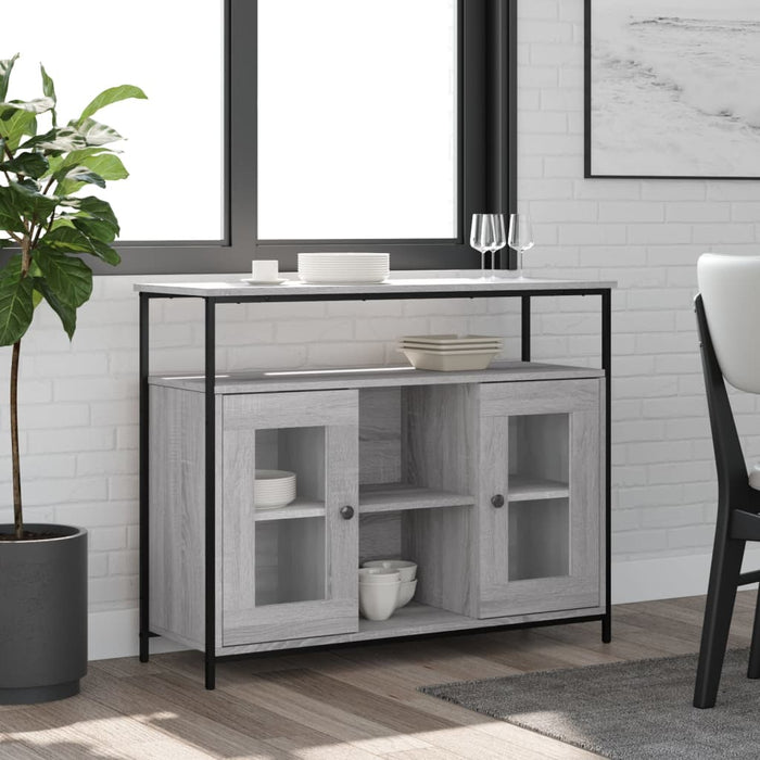 vidaXL Sideboard Grey Sonoma 100x35x80 cm Engineered Wood