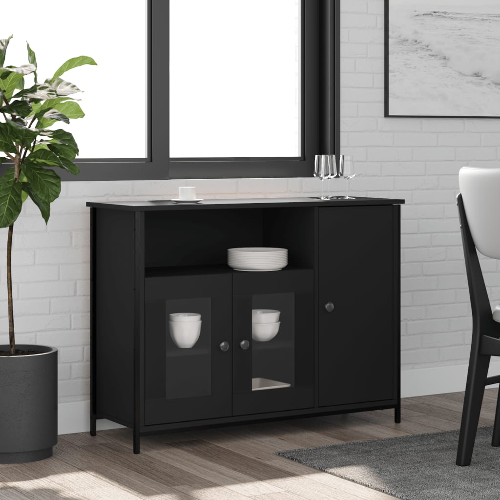 vidaXL Sideboard Black 100x35x75 cm Engineered Wood