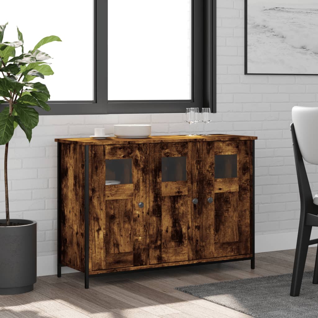 vidaXL Sideboard Smoked Oak 100x35x70 cm Engineered Wood