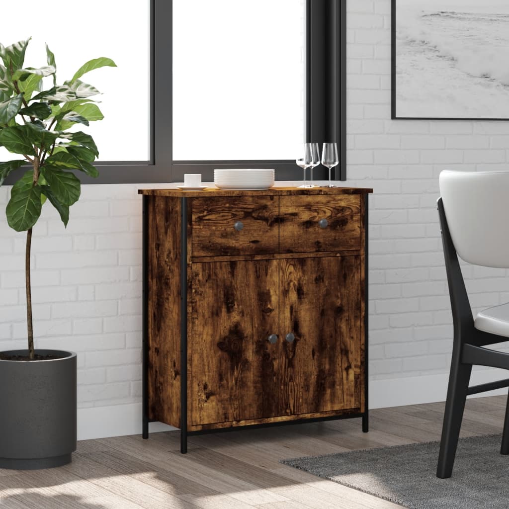 vidaXL Sideboard Smoked Oak 70x30x80 cm Engineered Wood