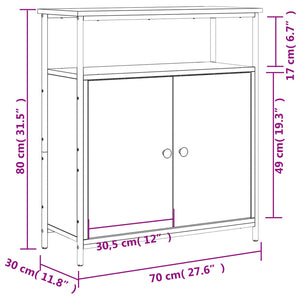 vidaXL Sideboard Grey Sonoma 70x30x80 cm Engineered Wood