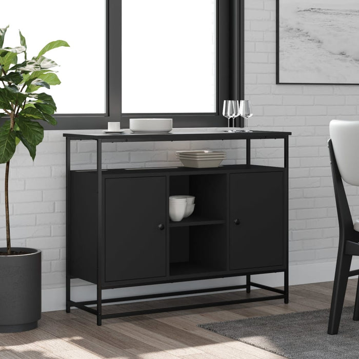 vidaXL Sideboard Black 100x35x80 cm Engineered Wood