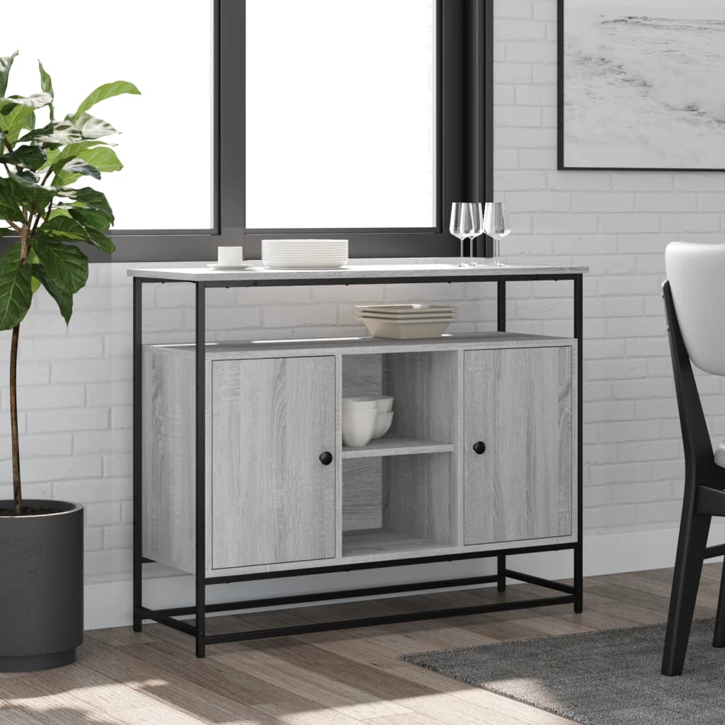 vidaXL Sideboard Grey Sonoma 100x35x80 cm Engineered Wood