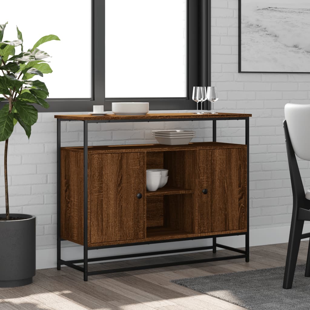 vidaXL Sideboard Brown Oak 100x35x80 cm Engineered Wood