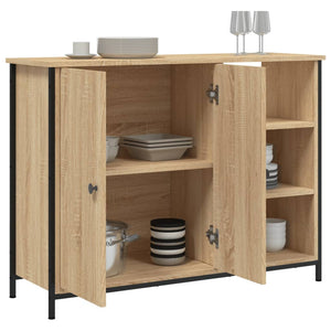 vidaXL Sideboard Sonoma Oak 100x33x75 cm Engineered Wood