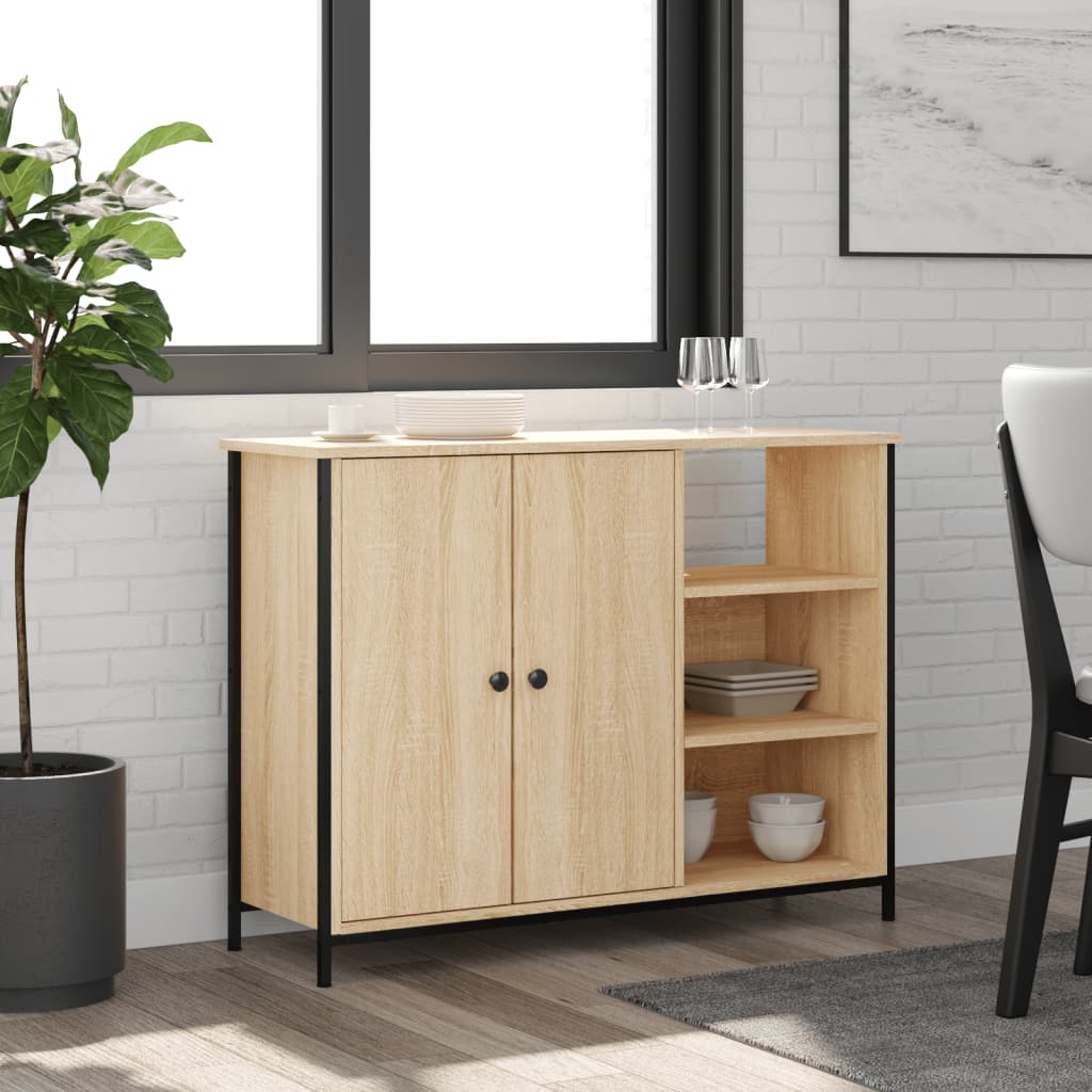 vidaXL Sideboard Sonoma Oak 100x33x75 cm Engineered Wood