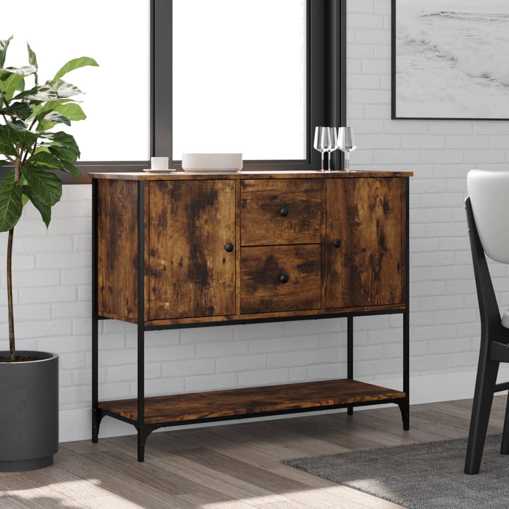 vidaXL Sideboard Smoked Oak 100x36x85 cm Engineered Wood