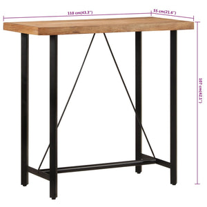 vidaXL Bar Table 110x55x107 cm Solid Wood Acacia and Iron