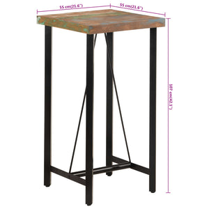 vidaXL Bar Table 55x55x107 cm Solid Wood Reclaimed and Iron