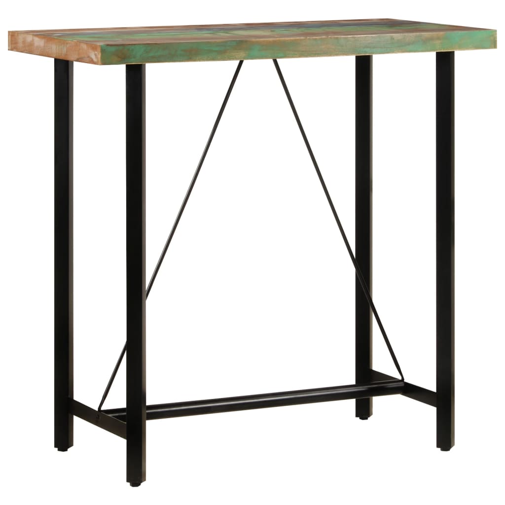 vidaXL Bar Table 110x55x107 cm Solid Wood Reclaimed and Iron