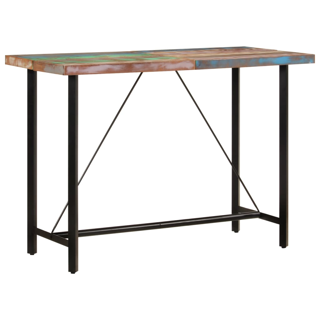 vidaXL Bar Table 150x70x107 cm Solid Wood Reclaimed and Iron