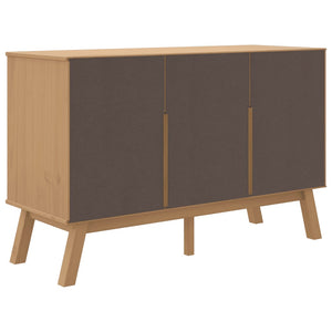 vidaXL Sideboard OLDEN White and Brown 114x43x73.5 cm Solid Wood Pine