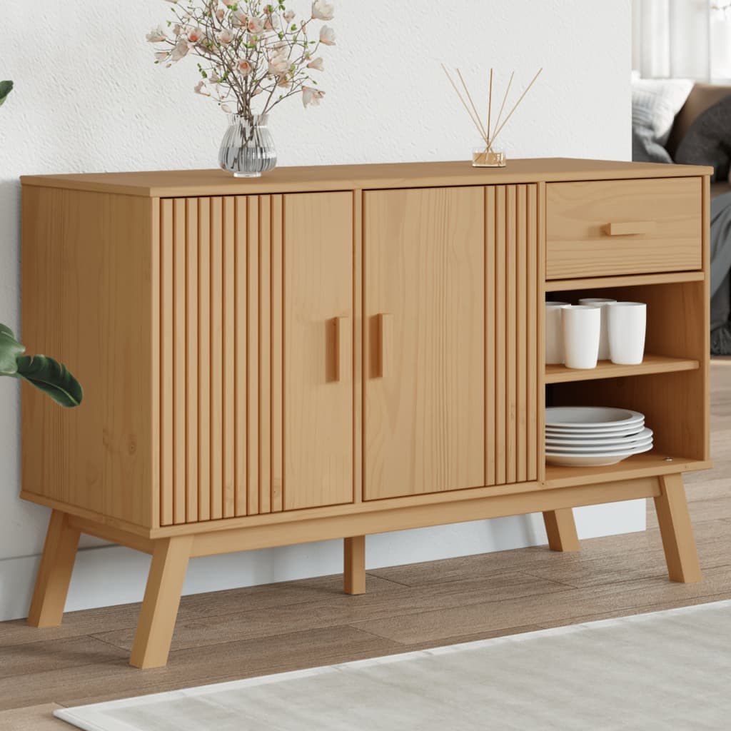 vidaXL Sideboard OLDEN Brown 114x43x73.5 cm Solid Wood Pine