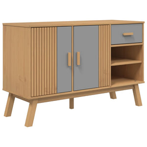 vidaXL Sideboard OLDEN Grey and Brown 114x43x73.5 cm Solid Wood Pine