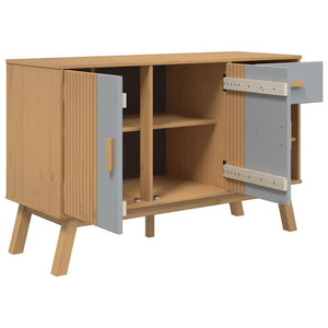 vidaXL Sideboard OLDEN Grey and Brown 114x43x73.5 cm Solid Wood Pine