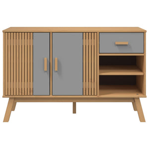 vidaXL Sideboard OLDEN Grey and Brown 114x43x73.5 cm Solid Wood Pine