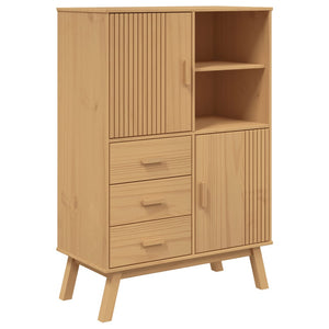 vidaXL Highboard OLDEN Brown 85x43x125 cm Solid Wood Pine