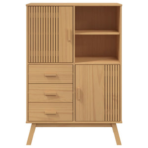 vidaXL Highboard OLDEN Brown 85x43x125 cm Solid Wood Pine