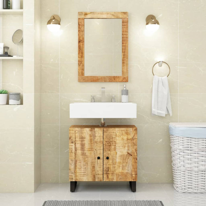 vidaXL 2 Piece Bathroom Furniture Set Solid Wood Mango