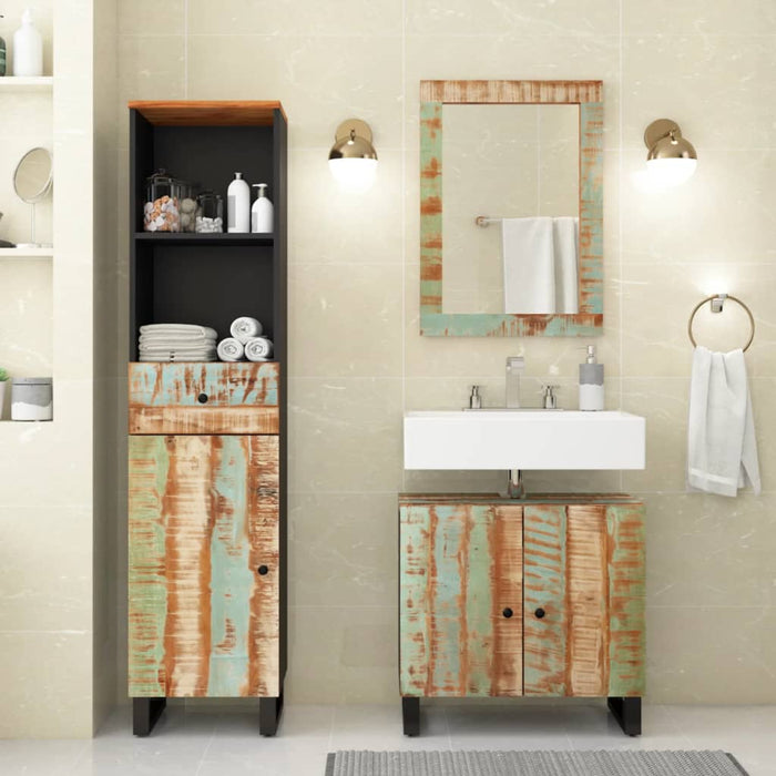 vidaXL 3 Piece Bathroom Furniture Set Solid Wood Reclaimed