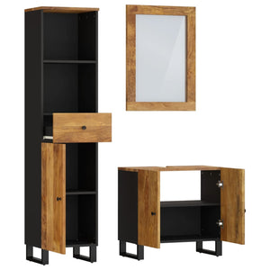 vidaXL 3 Piece Bathroom Furniture Set Solid Wood Mango