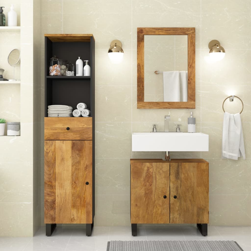 vidaXL 3 Piece Bathroom Furniture Set Solid Wood Mango