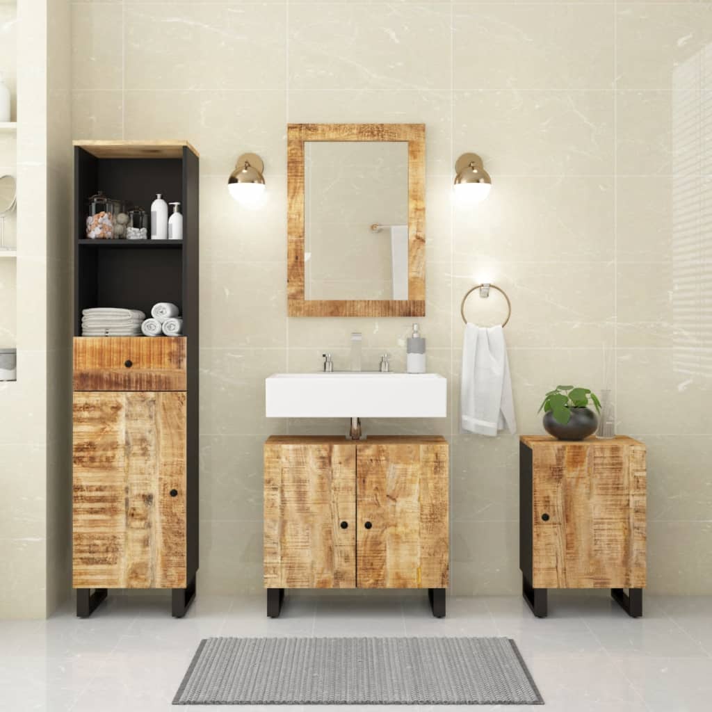 vidaXL 4 Piece Bathroom Furniture Set Solid Wood Mango