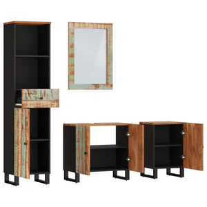 vidaXL 4 Piece Bathroom Furniture Set Solid Wood Reclaimed